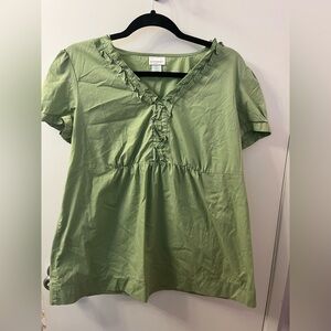 Motherhood Large Women's Green Ruffle Top Pre❤️